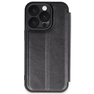 USLUCAN ALIŞVERİŞ Apple iPhone 16 Pro Kılıf Flip Cover - Siyah