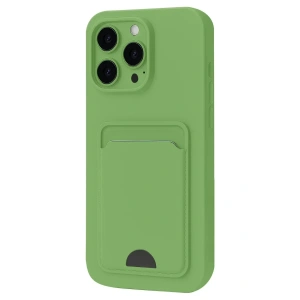 USLUCAN ALIŞVERİŞ Apple iPhone 16 Pro Kılıf Kelvin Kartvizitli Silikon - Açık Yeşil