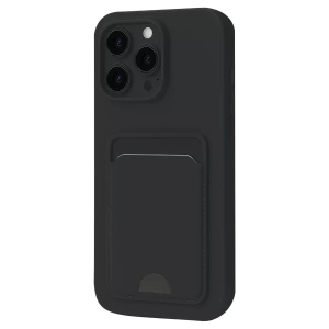 USLUCAN ALIŞVERİŞ Apple iPhone 16 Pro Kılıf Kelvin Kartvizitli Silikon - Siyah