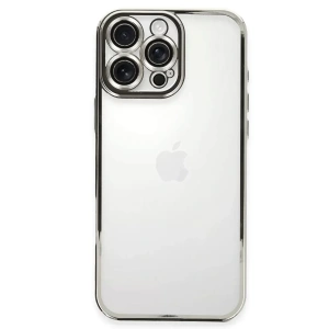 USLUCAN ALIŞVERİŞ Apple iPhone 16 Pro Kılıf Lensli Silikon - Gümüş