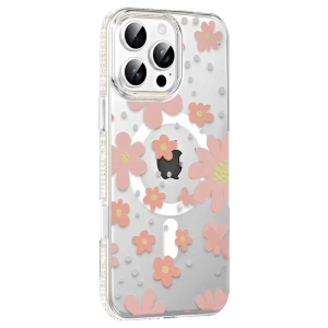 USLUCAN ALIŞVERİŞ Apple iPhone 16 Pro Max Floral Magsafe Kapak - Pembe