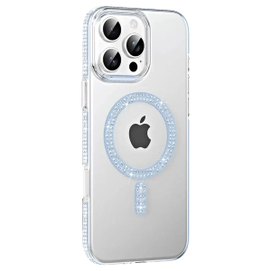 USLUCAN ALIŞVERİŞ Apple iPhone 16 Pro Max Move Taşlı Magsafe Kapak - Mavi