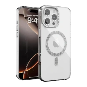 USLUCAN ALIŞVERİŞ Apple iPhone 16 Pro Max Tash Diamond Magsafe Kapak - Beyaz
