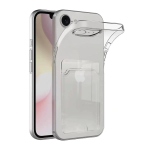 USLUCAN ALIŞVERİŞ Apple iPhone 16E Kılıf Kart Şeffaf Silikon - Şeffaf
