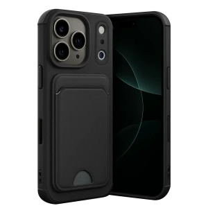 USLUCAN ALIŞVERİŞ Apple iPhone 17 Pro Max Kelvin Kartvizitli Silikon - Siyah