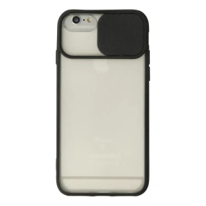 USLUCAN ALIŞVERİŞ Apple iPhone 6 Plus Kılıf Palm Buzlu Kamera Sürgülü Silikon - Siyah
