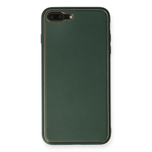 USLUCAN ALIŞVERİŞ Apple iPhone 7 Plus Kılıf Coco Deri Silikon Kapak - Yeşil