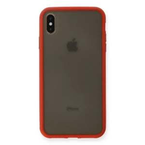 USLUCAN ALIŞVERİŞ Apple iPhone XS Max Kılıf Montreal Silikon Kapak - Kırmızı