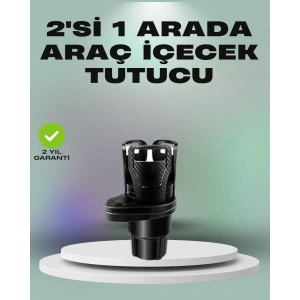 USLUCAN ALIŞVERİŞ Araba Çift Bardak Tutucu 360° Dönebilen İkisi Bir Arada Ayarlanabilir