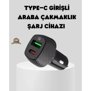 USLUCAN ALIŞVERİŞ Araç Tipi Hızlı Şarj Adaptörü Type-C PD USB Çift Port Kompakt