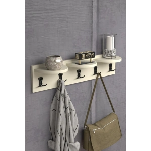 USLUCAN ALIŞVERİŞ Askılık Duvar Elbise Askılığı Portmanto 80 Cm Krem