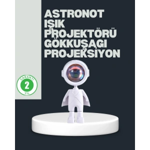 USLUCAN ALIŞVERİŞ Astronot Tasarımlı Gün Batımı Efektli Şarjlı LED Lamba