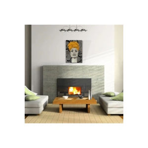 USLUCAN ALIŞVERİŞ Aura Sarı Siyah Canvas Tablo (50x70)