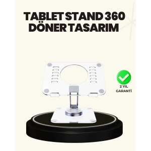 USLUCAN ALIŞVERİŞ Ayarlanabilir Şeffaf Tablet Standı Kaymaz Silikon Tabanlı