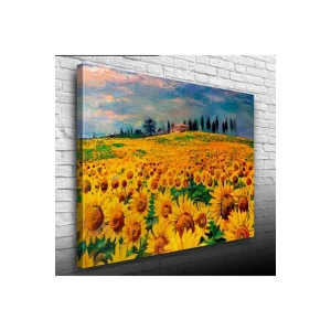 USLUCAN ALIŞVERİŞ Ayçiçek Tarlası Canvas Tablo (50x70)