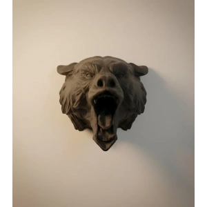 USLUCAN ALIŞVERİŞ Ayı Tasarım Siyah 3D Duvar Heykeli
