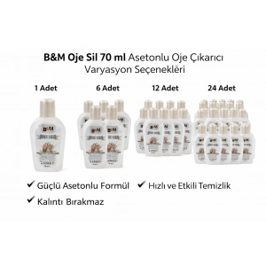 USLUCAN ALIŞVERİŞ B&M Oje Sil 70 ml Asetonlu Oje Çıkarıcı Güçlü Formül 1 ADET
