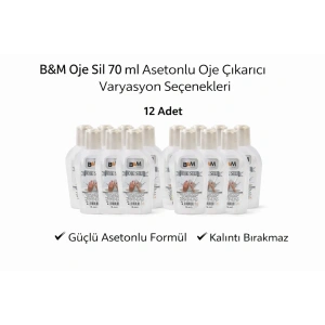 USLUCAN ALIŞVERİŞ B&M Oje Sil 70 ml Asetonlu Oje Çıkarıcı Güçlü Formül 12 ADET