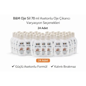USLUCAN ALIŞVERİŞ B&M Oje Sil 70 ml Asetonlu Oje Çıkarıcı Güçlü Formül 24 ADET