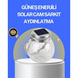 USLUCAN ALIŞVERİŞ Bahçe ve Teras İçin Solar Cam Sarkıt LED Aydınlatma