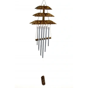 USLUCAN ALIŞVERİŞ Bambu Metal Çanlı Rüzgar Çanı