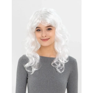 USLUCAN ALIŞVERİŞ Beyaz Renk Kahküllü Dalgalı Uzun Parti Peruğu