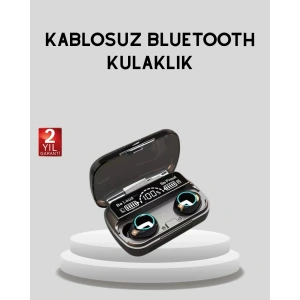 USLUCAN ALIŞVERİŞ Bluetooth 5.1 M10 TWS Kulaklık Ergonomik Tasarım Yüksek Ses Kaliteli