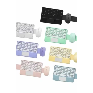 USLUCAN ALIŞVERİŞ Bluetooth Touchpad Klavye Ultra İnce Taşınabilir Q Klavye