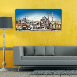 USLUCAN ALIŞVERİŞ Boğazdan İstanbul Manzarası Kanvas Tablo 60 x 120