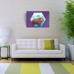 USLUCAN ALIŞVERİŞ Boz Ayı Figürü Soyut Çalışma Kanvas Tablo 50 x 70