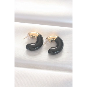 USLUCAN ALIŞVERİŞ CCB Siyah Gold Çift Renk Küpe