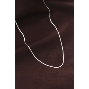 USLUCAN ALIŞVERİŞ Çelik Gümüş Renk 60 cm İnce İtalyan Zincir Kolye