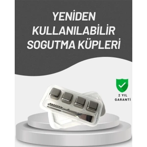 USLUCAN ALIŞVERİŞ Çevre Dostu Metal Buz Küpü ve Kullanışlı Klips Seti