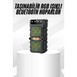 USLUCAN ALIŞVERİŞ Çift Çıkışlı Güçlü Bataryalı Kablosuz Yüksek Ses Kaliteli Bluetooth Hoparlör
