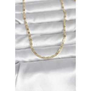 USLUCAN ALIŞVERİŞ CM 14K Gold Renk Çizgi Lazer Model 60 cm Kadın Kolye