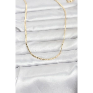 USLUCAN ALIŞVERİŞ CM 14K Gold Renk Yassı Zincir Model 60 cm Kadın Kolye