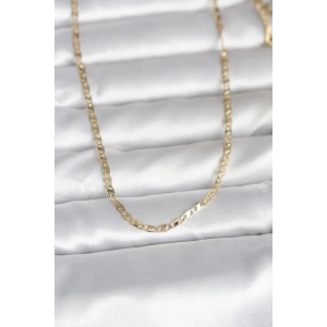 USLUCAN ALIŞVERİŞ CM 14K Gold Renk Yassı Zincir Model 60 cm Kadın Kolye