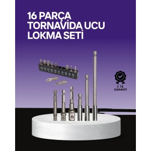 USLUCAN ALIŞVERİŞ Çok Amaçlı 16lı Bits Uç Seti Dayanıklı Tornavida Adaptör