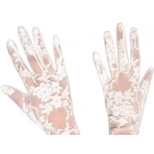 USLUCAN ALIŞVERİŞ Dantelli Gelin Eldiveni - Beyaz Kısa