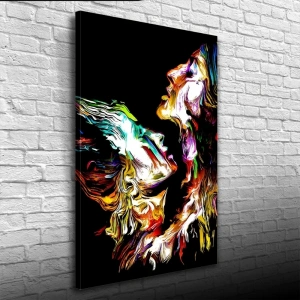 USLUCAN ALIŞVERİŞ Dekoratif , Soyut , Renkli  Kanvas Tablo 50 x 70