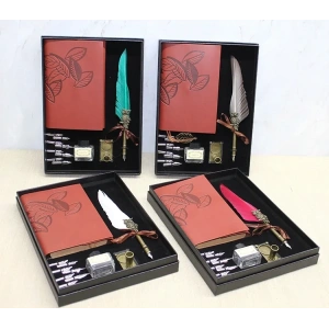 USLUCAN ALIŞVERİŞ Deri Defterli Divit Hokka Seti Model 1