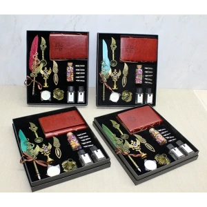 USLUCAN ALIŞVERİŞ Deri Defterli Divit Hokka Ve Mühür Seti Model 1