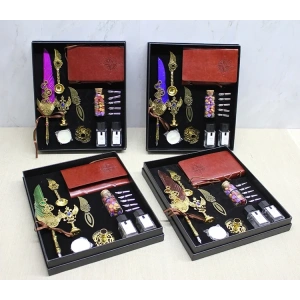 USLUCAN ALIŞVERİŞ Deri Defterli Divit Hokka Ve Mühür Seti Model 2