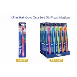 USLUCAN ALIŞVERİŞ Difas Rainbow Orta Sert Diş Fırçası Medium 1ADET