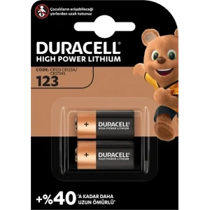USLUCAN ALIŞVERİŞ Duracell Lityum CR123A Pil 2li