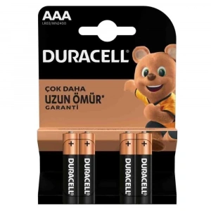 USLUCAN ALIŞVERİŞ Duracell LR03/MN2400 Alkalin AAA İnce Kalem Pil 4lü Paket