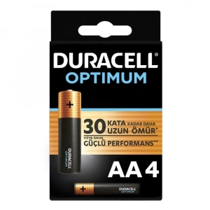 USLUCAN ALIŞVERİŞ Duracell Optimum Alkalin AA Kalem Pil 4Lü Paket