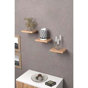 USLUCAN ALIŞVERİŞ Duvar Rafı Dekoratif 3 Adet Çiçeklik Kare Ceviz