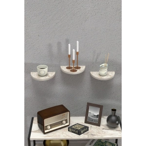 USLUCAN ALIŞVERİŞ Duvar Rafı Dekoratif 3 Adet Çiçeklik Oval Efes