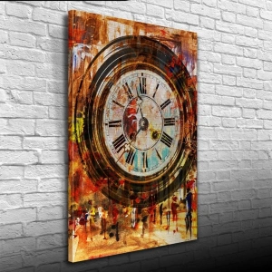 USLUCAN ALIŞVERİŞ Duvar Saati , Pastel Renklerde Kanvas Tablo 50 x 70